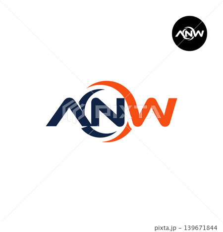 Letter ANW Logo Design Readymade Initial Letter ANW Logo Design Readymade Initial 139671844