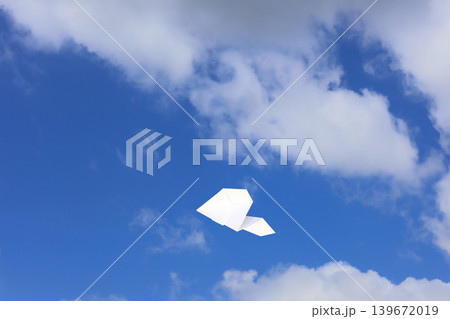 大空を飛ぶ紙飛行機 139672019