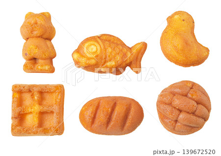 cookies of different shapes isolated on a white background cookies of different shapes isolated on a white background 139672520