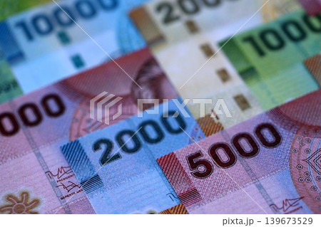 Big amount of chilean pesos moeny bills banknotes. Huge quantity of paper money Big amount of chilean pesos moeny bills banknotes. Huge quantity of paper money 139673529