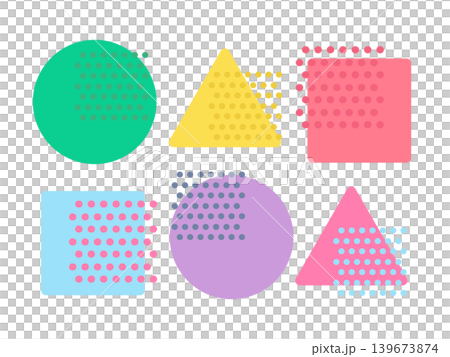 Colorful shape and dot (circle, triangle, square) illustration set Colorful shape and dot (circle, triangle, square) illustration set 139673874