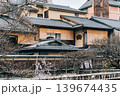 Traditional wooden houses line the peaceful Shirakawa canal with cherry blossom in Shinbashi dori, Kyoto Traditional wooden houses line the peaceful Shirakawa canal with cherry blossom in Shinbashi dori, Kyoto 139674435