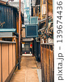 Vintage japanese alley with hanging signs and traditional architecture in Kyoto Vintage japanese alley with hanging signs and traditional architecture in Kyoto 139674436