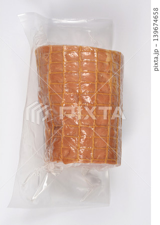 Vacuum Packed Smoked Ham in Netting 139674658