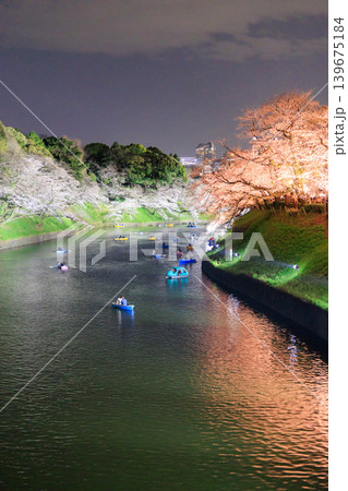 千鳥ヶ淵の夜桜ライトアップとボート 千鳥ヶ淵の夜桜ライトアップとボート 139675184