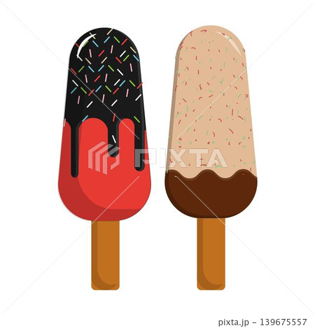 Sweet Summer Popsicle Collection Flat Design Sweet Summer Popsicle Collection Flat Design 139675557