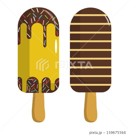 Sweet Summer Popsicle Collection Flat Design Sweet Summer Popsicle Collection Flat Design 139675568