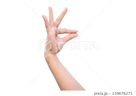 Isolated Hand Gesture Mimicking Animal Shape on White Background for Educational and Creative Design Isolated Hand Gesture Mimicking Animal Shape on White Background for Educational and Creative Design 139676271