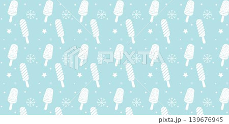 Cute Popsicle Pattern Summer Dessert Background 139676945