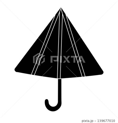 Umbrella Silhouette Icon Isolated on White Background 139677010