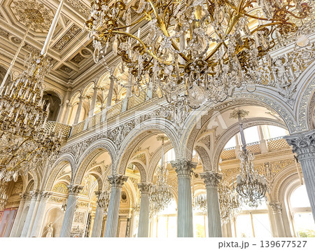 The luxurious interiors of the Pavilion Hall at the Hermitage Museum in St. Petersburg, Russia. The luxurious interiors of the Pavilion Hall at the Hermitage Museum in St. Petersburg, Russia. 139677527