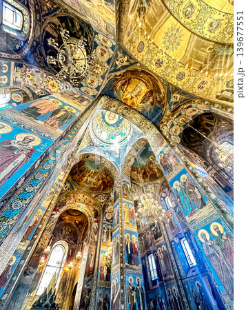 The luxurious interiors of the Church of the Savior on Spilled Blood, St. Petersburg, Russia The luxurious interiors of the Church of the Savior on Spilled Blood, St. Petersburg, Russia 139677551