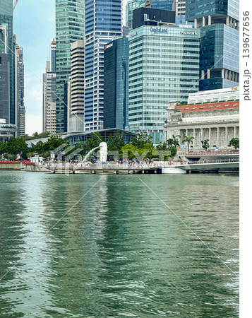 Panoramic view of Singapore from Marina Bay, a complete overview of modern skyscrapers, Singapore's iconic cityscape Panoramic view of Singapore from Marina Bay, a complete overview of modern skyscrapers, Singapore's iconic cityscape 139677656