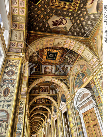 The luxurious interiors of the Raphael Loggia in the Hermitage Museum in St. Petersburg, Russia. The luxurious interiors of the Raphael Loggia in the Hermitage Museum in St. Petersburg, Russia. 139677699