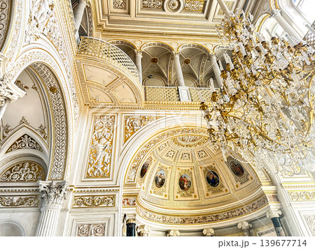 The luxurious interiors of the Pavilion Hall at the Hermitage Museum in St. Petersburg, Russia. The luxurious interiors of the Pavilion Hall at the Hermitage Museum in St. Petersburg, Russia. 139677714