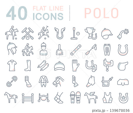 Set Vector Line Icons of Polo Set Vector Line Icons of Polo 139678036