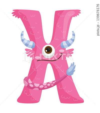 Pink Monster Letter X 139678176