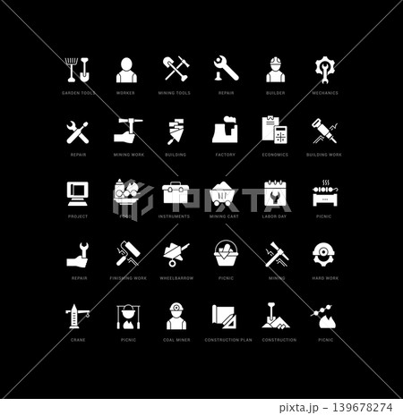 Set of simple icons of Labor Day 139678274