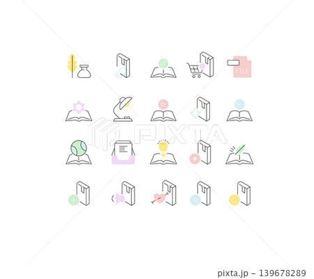 Set Vector Line Icons of Literature. 139678289