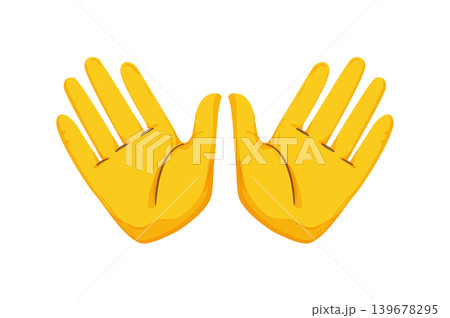 Flat vector illustration of two yellow hands showing I love you gestures. Expressive sign language symbols for affection, support, connection, or communication. Flat vector illustration of two yellow hands showing I love you gestures. Expressive sign language symbols for affection, support, connection, or communication. 139678295