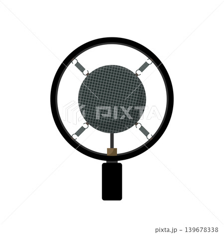 Vector illustration of a round microphone pop filter on flexible arm. Audio accessory for studio recording, vocal protection, and podcast setup. Vector illustration of a round microphone pop filter on flexible arm. Audio accessory for studio recording, vocal protection, and podcast setup. 139678338