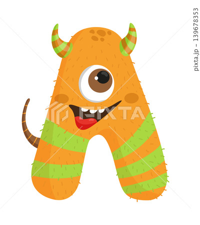 Orange Monster Letter A 139678353