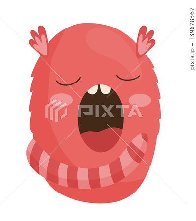 Red Furry Monster Letter O 139678367