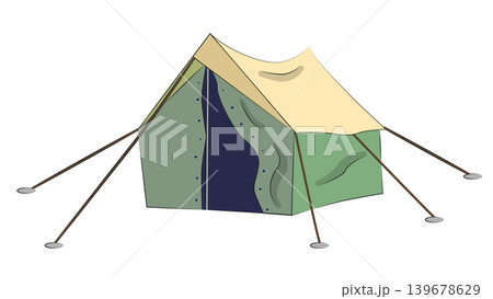 Cartoon tent isolated. sports tourism nature. Tent camping. The journey to the mountains and forests with tent Cartoon tent isolated. sports tourism nature. Tent camping. The journey to the mountains and forests with tent 139678629
