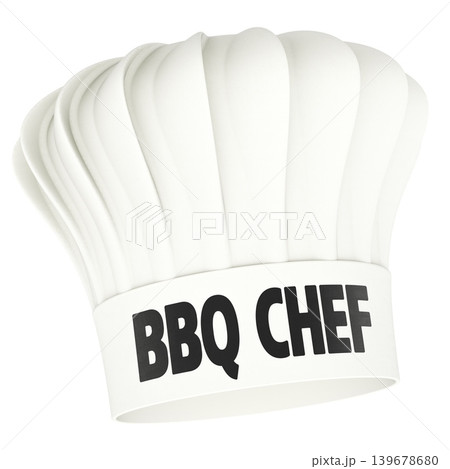 Chef hat with BBQ chef, 3d rendering 139678680