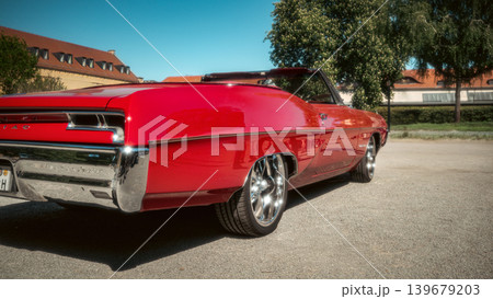 Berlin, Germany - May 2, 2026: Red Classic Convertible at Oldtimer Event 139679203