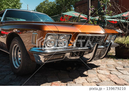 Berlin, Germany - May 2, 2026: Buick Riviera Chrome Front Detail 139679210