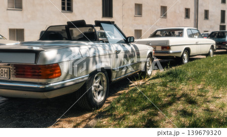 Berlin, Germany - May 2, 2026: Mercedes-Benz convertible at Oldtimer Open Air Berlin, Germany - May 2, 2026: Mercedes-Benz convertible at Oldtimer Open Air 139679320