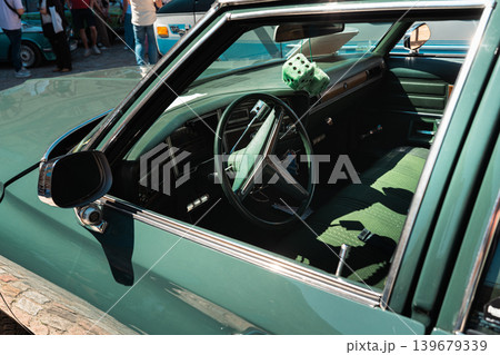 Berlin, Germany - May 2, 2026: Interior of vintage Buick car Berlin, Germany - May 2, 2026: Interior of vintage Buick car 139679339