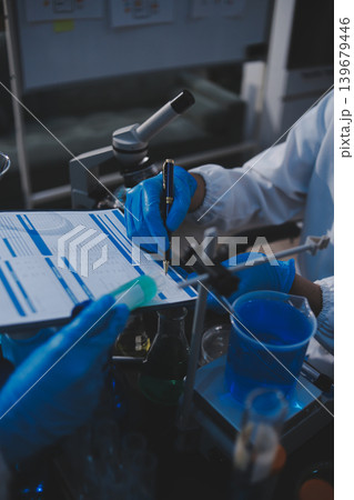 Researchers working in the clinical laboratory 139679446