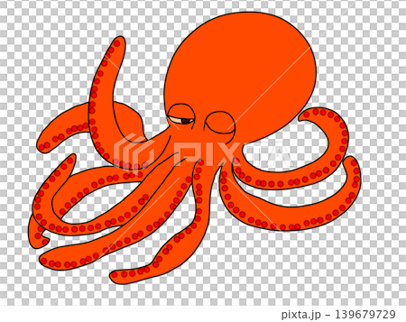 紅章魚的插圖 紅章魚的插圖 139679729
