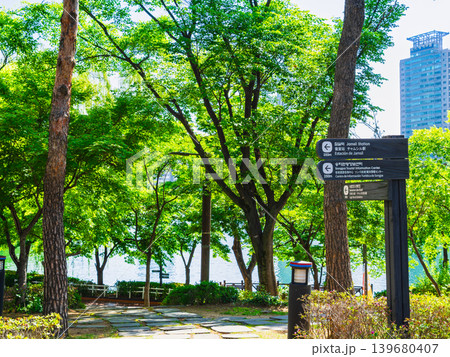 春のソウル　蚕室（チャムシル）の石村湖水公園 139680407