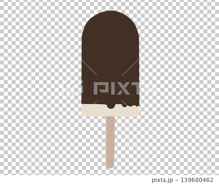 Hand-drawn style illustration of a chocolate-flavored ice pop, no outlines. Hand-drawn style illustration of a chocolate-flavored ice pop, no outlines. 139680462