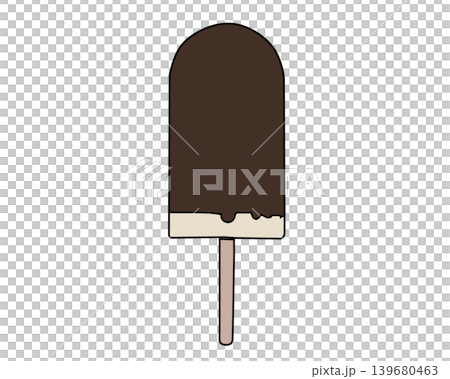 Hand-drawn style illustration of a chocolate-flavored ice pop. Hand-drawn style illustration of a chocolate-flavored ice pop. 139680463