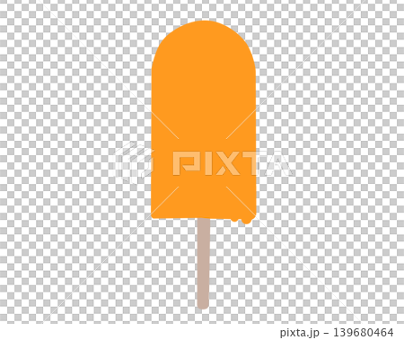 An illustration of an orange-flavored ice pop, in a hand-drawn style, without line art. An illustration of an orange-flavored ice pop, in a hand-drawn style, without line art. 139680464