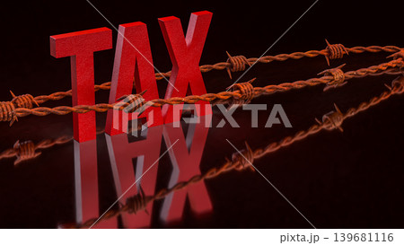 Tax Burden and Financial Barriers 3d render. 139681116
