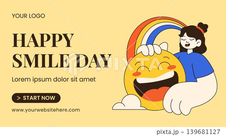 Flat Cartoon Hand Drawn World Smile Day Healthcare Social Media Thumbnail Flat Cartoon Hand Drawn World Smile Day Healthcare Social Media Thumbnail 139681127