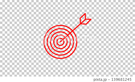 Red Target With Arrow Hitting Bullseye Icon Representing Goal, Success, Focus, And Precision 139681245