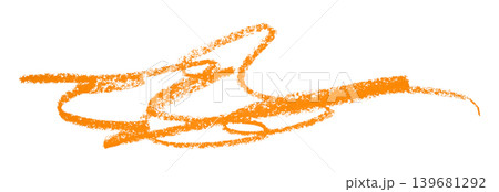 orange pencil strokes isolated on transparent background 139681292