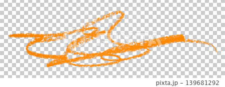 orange pencil strokes isolated on transparent background 139681292