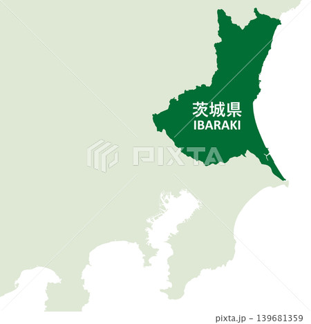日本のベクターイラスト地図素材:茨城県全体地図 日本のベクターイラスト地図素材:茨城県全体地図 139681359