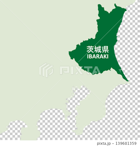 日本のベクターイラスト地図素材:茨城県全体地図 日本のベクターイラスト地図素材:茨城県全体地図 139681359