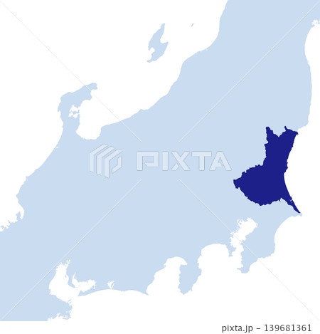 日本のベクターイラスト地図素材:茨城県全体地図 日本のベクターイラスト地図素材:茨城県全体地図 139681361