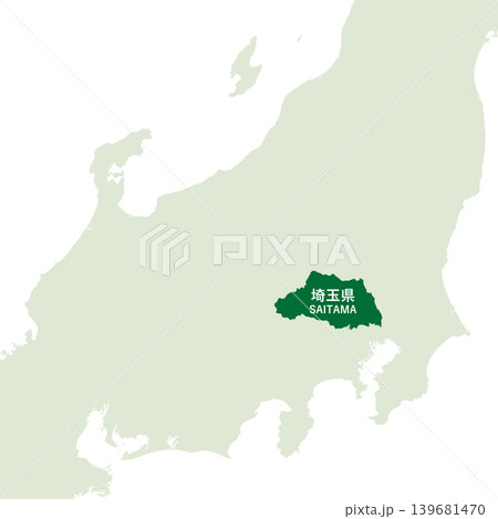 日本のベクターイラスト地図素材:埼玉県全体地図 日本のベクターイラスト地図素材:埼玉県全体地図 139681470