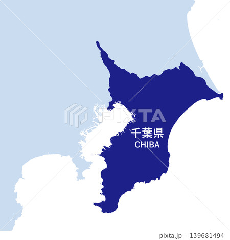 日本のベクターイラスト地図素材:千葉県全体地図 日本のベクターイラスト地図素材:千葉県全体地図 139681494