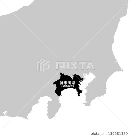 日本のベクターイラスト地図素材:神奈川県全体地図 日本のベクターイラスト地図素材:神奈川県全体地図 139681529